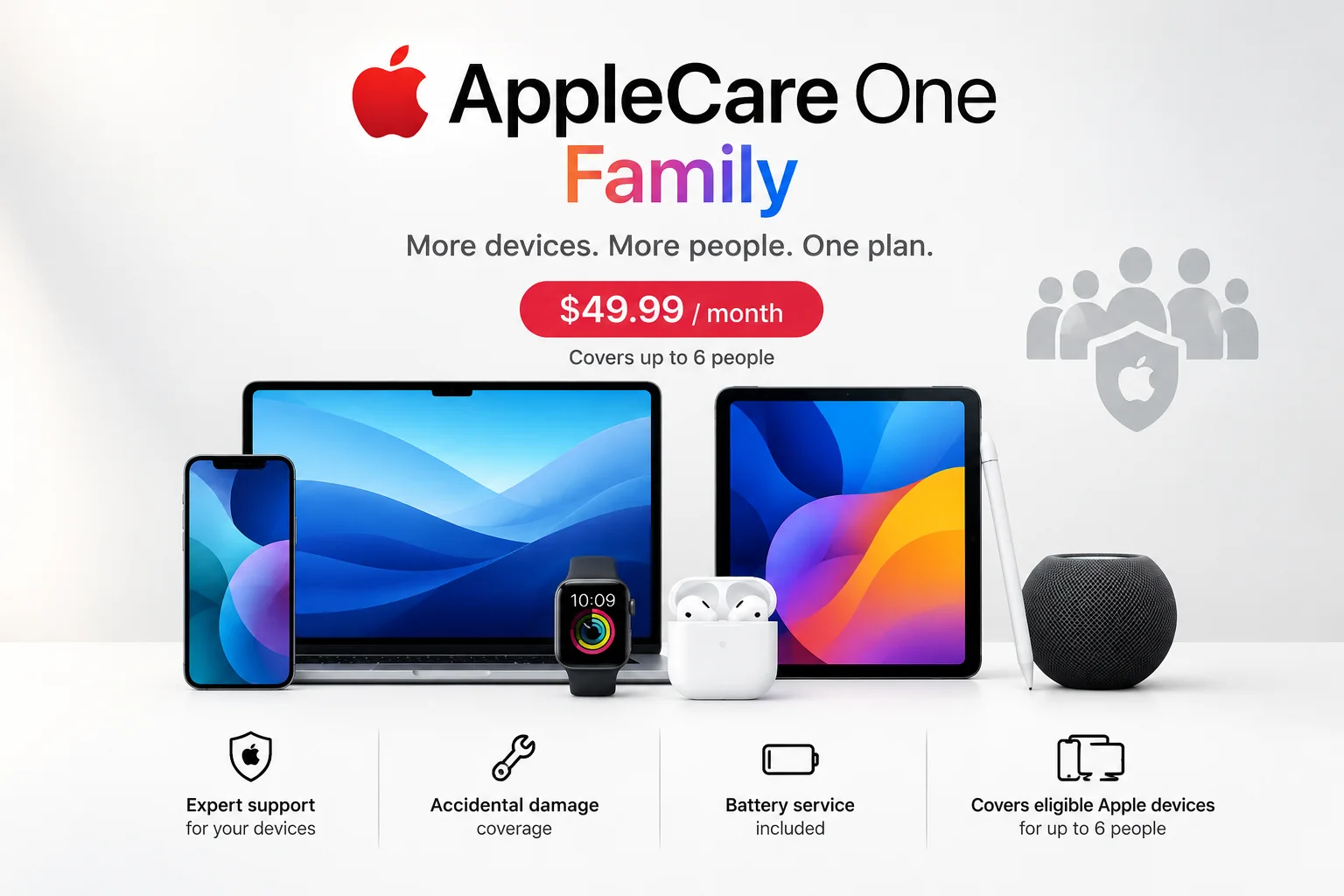 Apple Launches AppleCare One Family at $49.99/Month