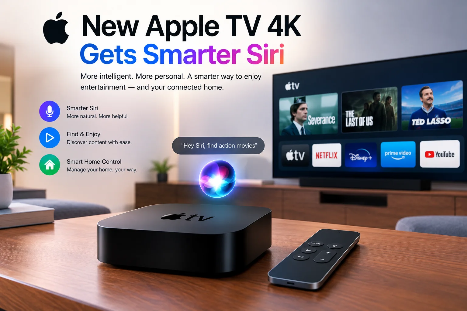 New Apple TV 4K Gets Smarter Siri, Bringing AI to Home Entertainment