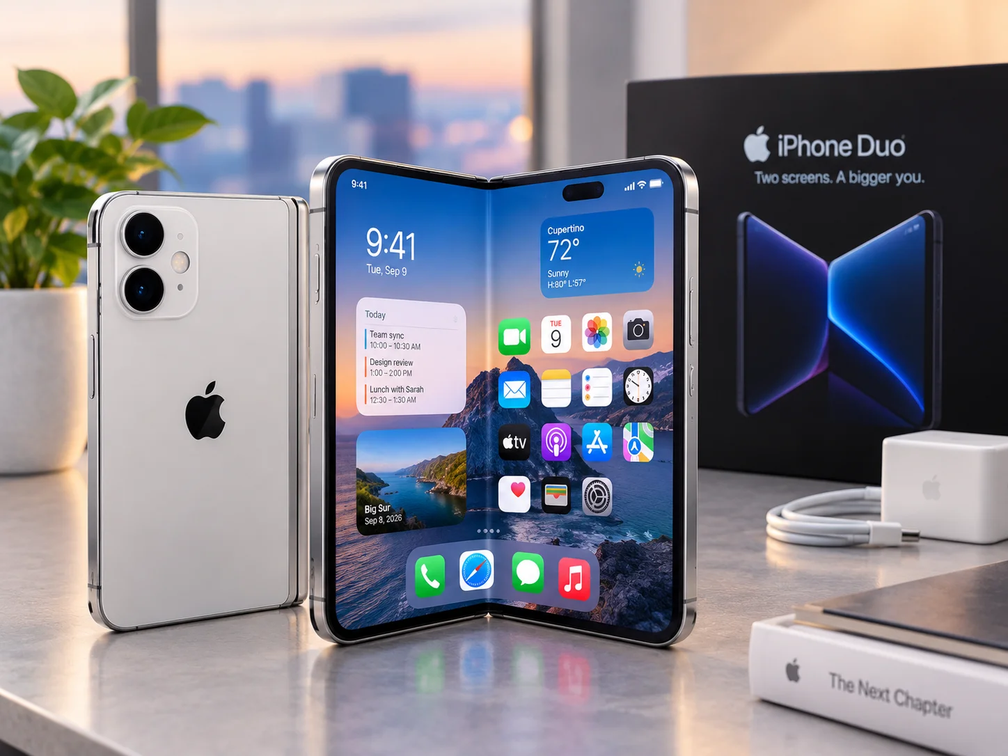 Apple Unveils iPhone Duo, Its First Foldable Smartphone With a 7.6-Inch Display